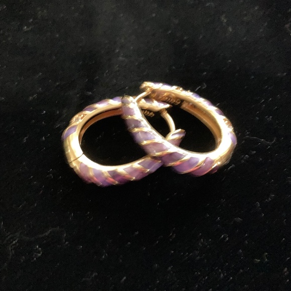 Lauren G. Adams Elongated Hoop Earrings/Shades of Purple/Pierced Ears/NEW! - Picture 1 of 2